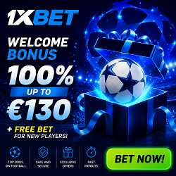 Welcome bonus 100% up to 130 euros plus a free bet